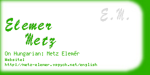elemer metz business card